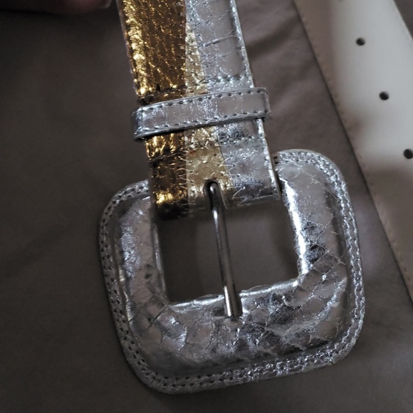 VTG Metallic Genuine Snake Skin Belt - Picture 6 of 6